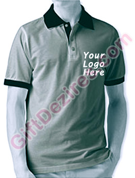 Designer Grey Heather and Black Color T Shirts With Company Logo